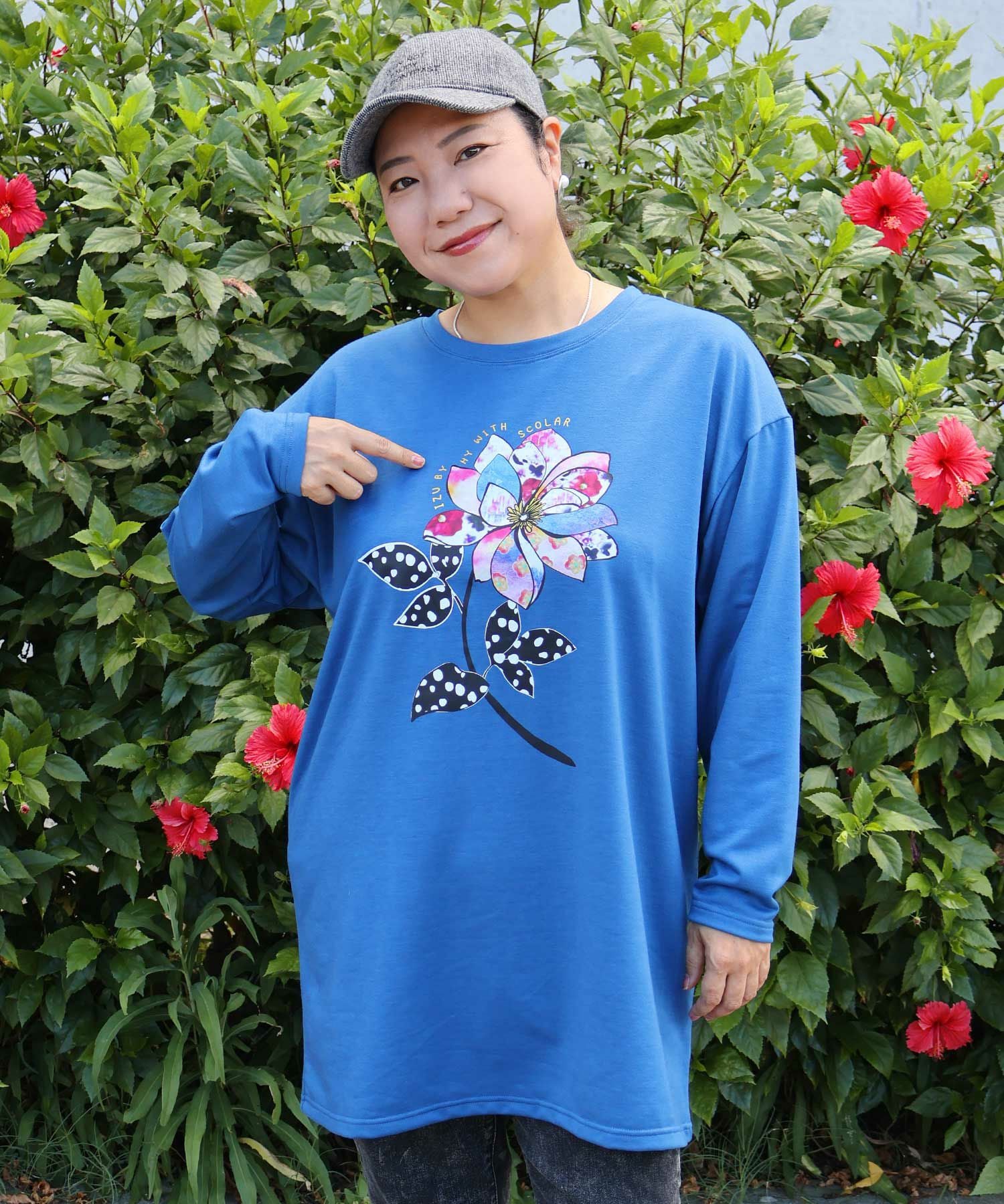 153713：仲宗根泉(HY)コラボ アート柄花柄チュニックの通販-ScoLar