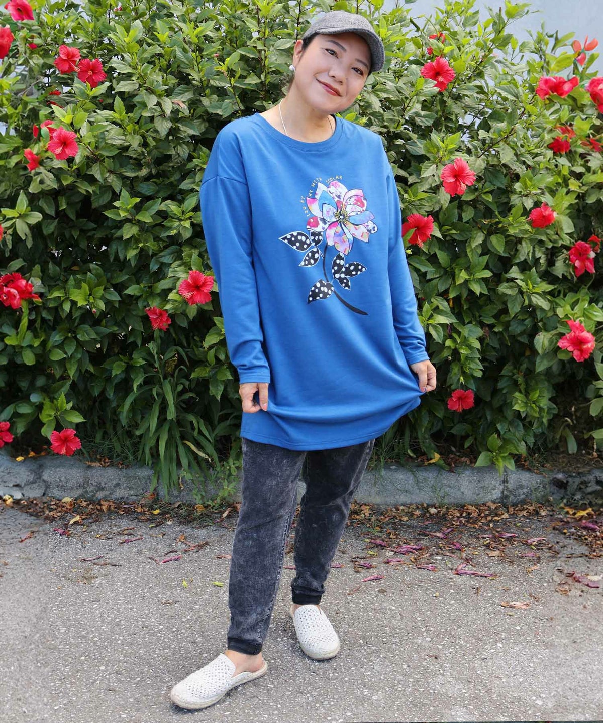 仲宗根泉(HY)コラボ アート柄花柄チュニック-2