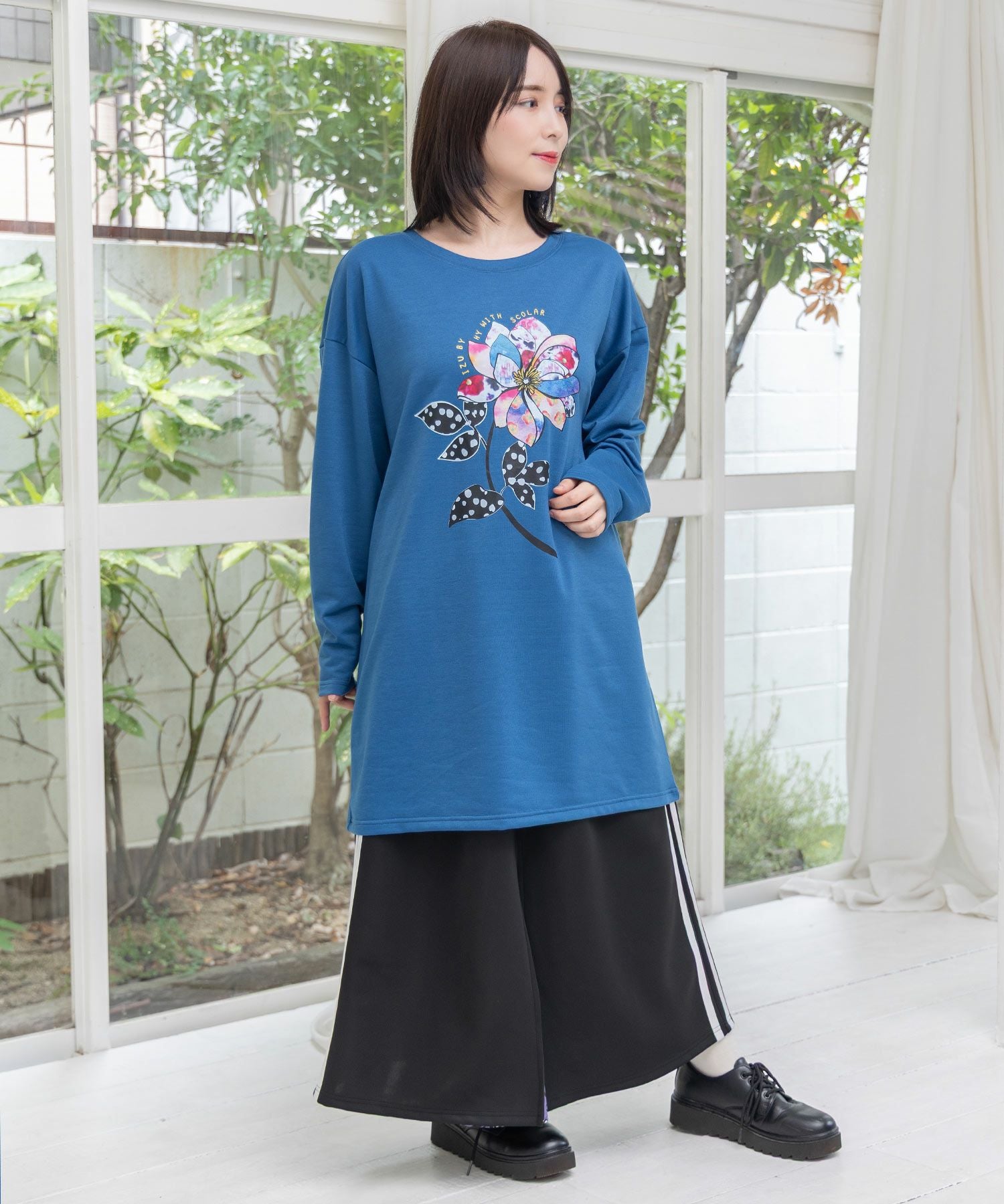 153713：仲宗根泉(HY)コラボ アート柄花柄チュニックの通販-ScoLar