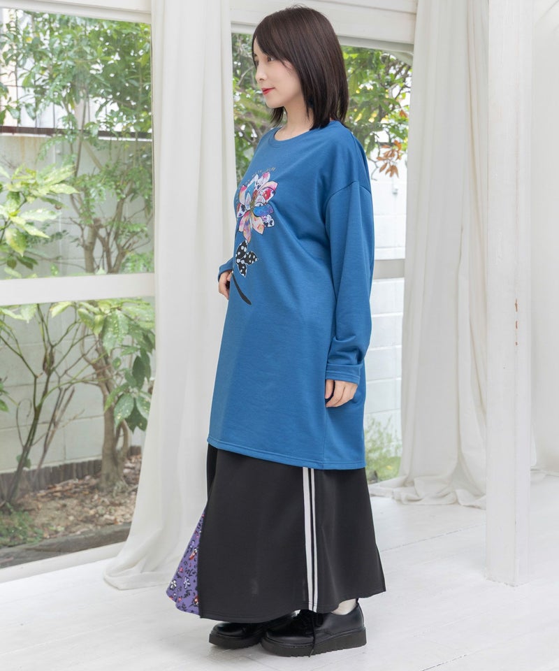 仲宗根泉(HY)コラボ アート柄花柄チュニック-8