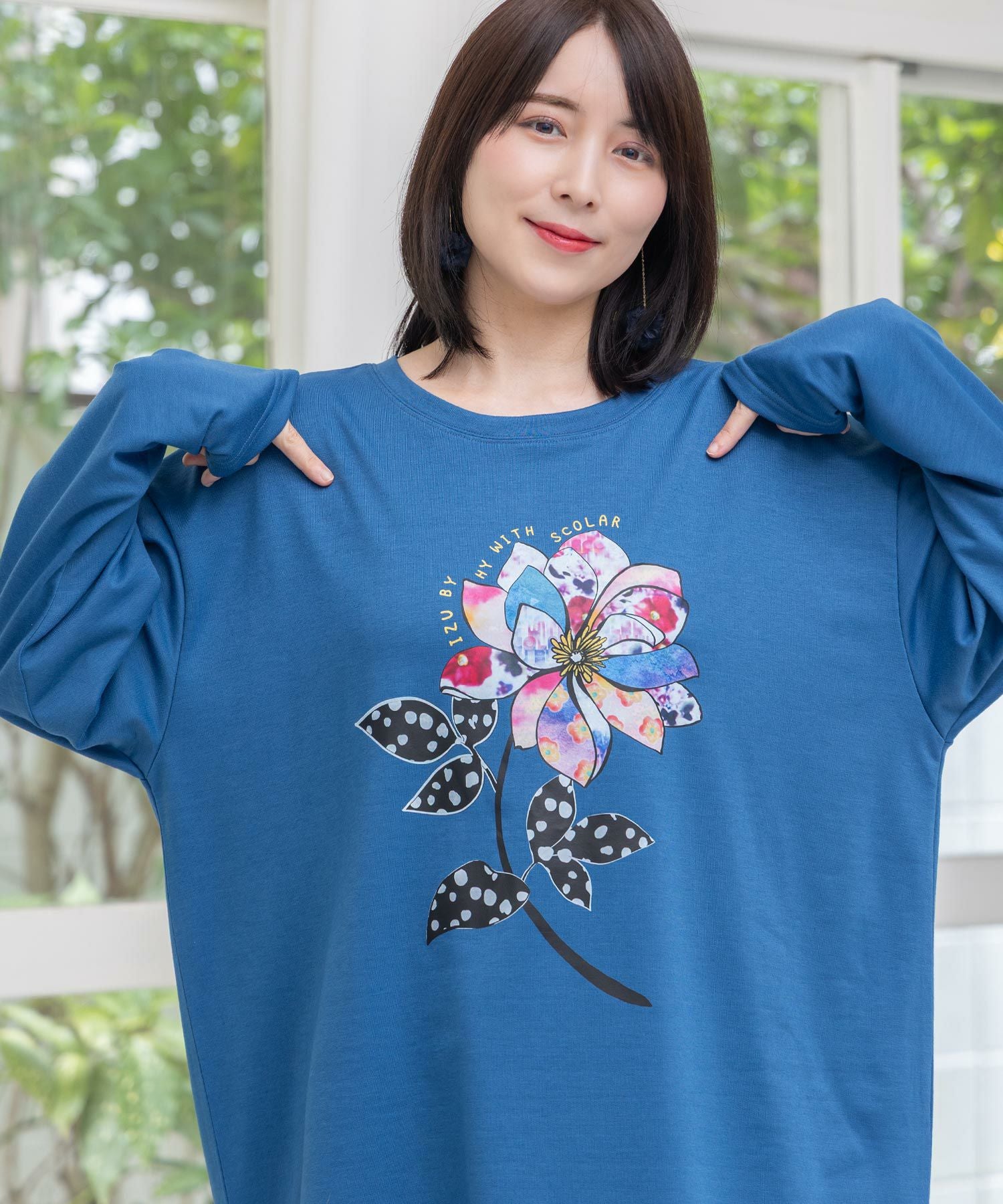 153713：仲宗根泉(HY)コラボ アート柄花柄チュニックの通販-ScoLar