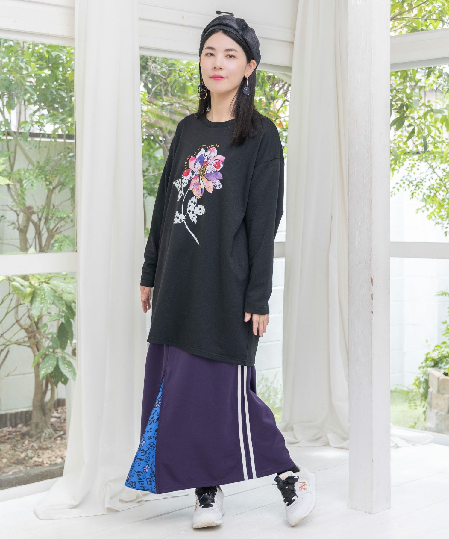 153713：仲宗根泉(HY)コラボ アート柄花柄チュニックの通販-ScoLar