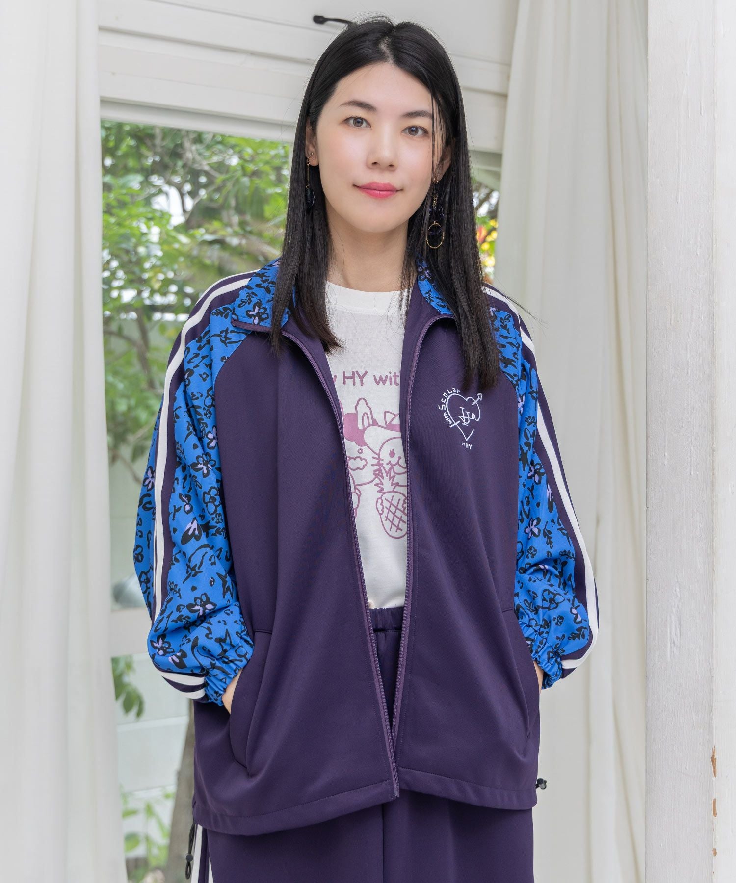 153715：仲宗根泉(HY)コラボ 柄切替ジャージトップスの通販-ScoLar