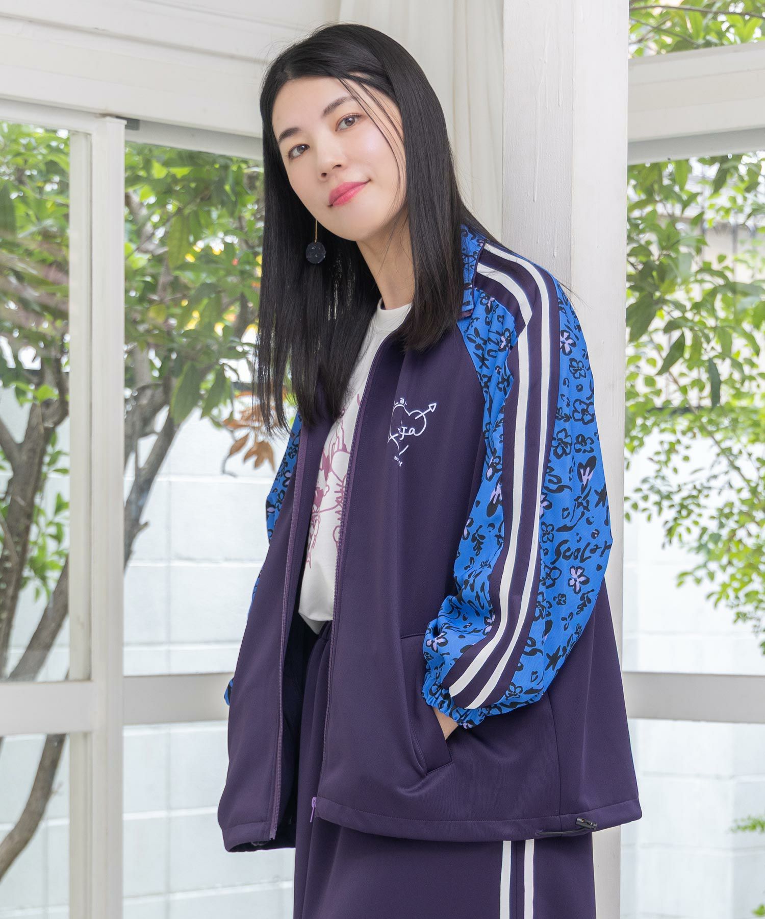 153715：仲宗根泉(HY)コラボ 柄切替ジャージトップスの通販-ScoLar