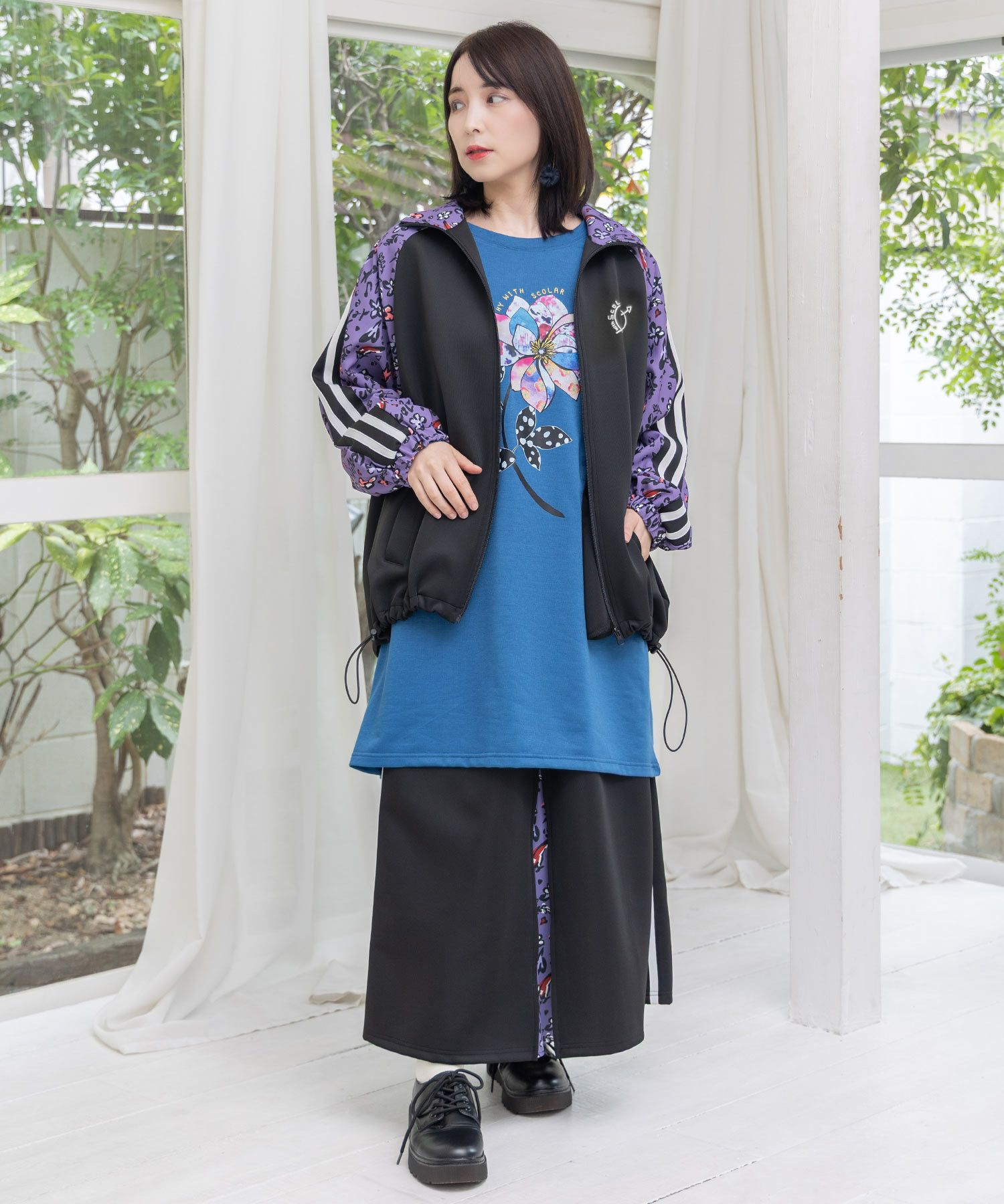 153715：仲宗根泉(HY)コラボ 柄切替ジャージトップスの通販-ScoLar