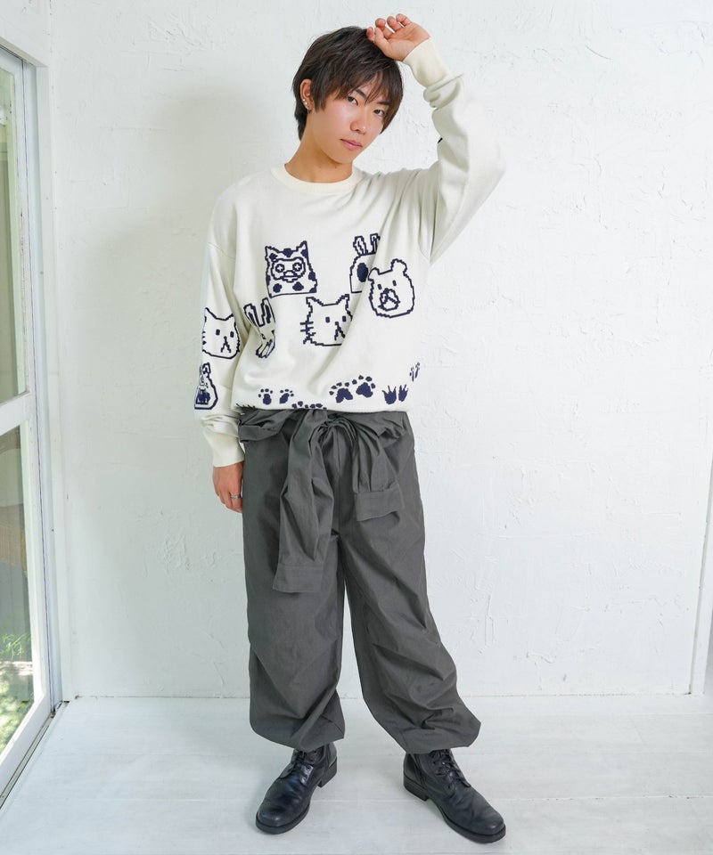 Parityキャラ宇宙刺繍 洗い加工ジャンプスーツ-12