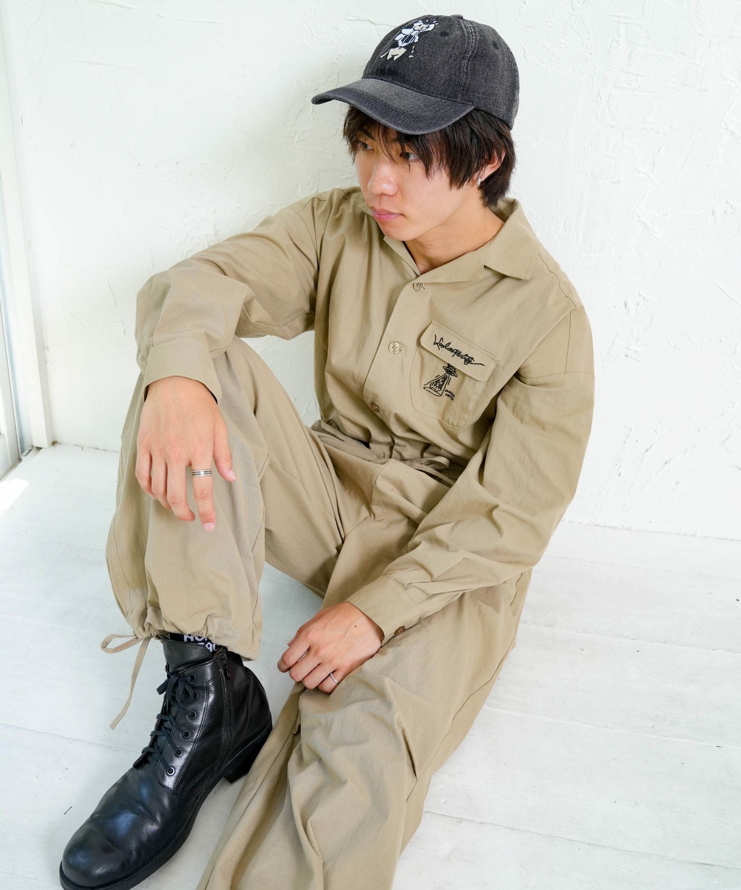 353126：Parityキャラ宇宙刺繍 洗い加工ジャンプスーツの通販-ScoLar