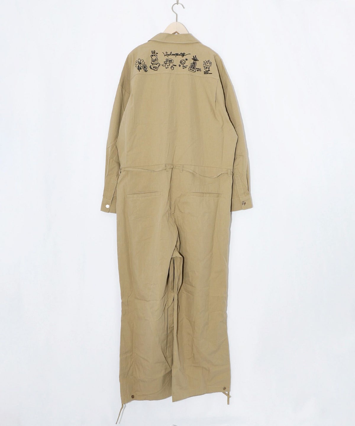 Parityキャラ宇宙刺繍 洗い加工ジャンプスーツ-31