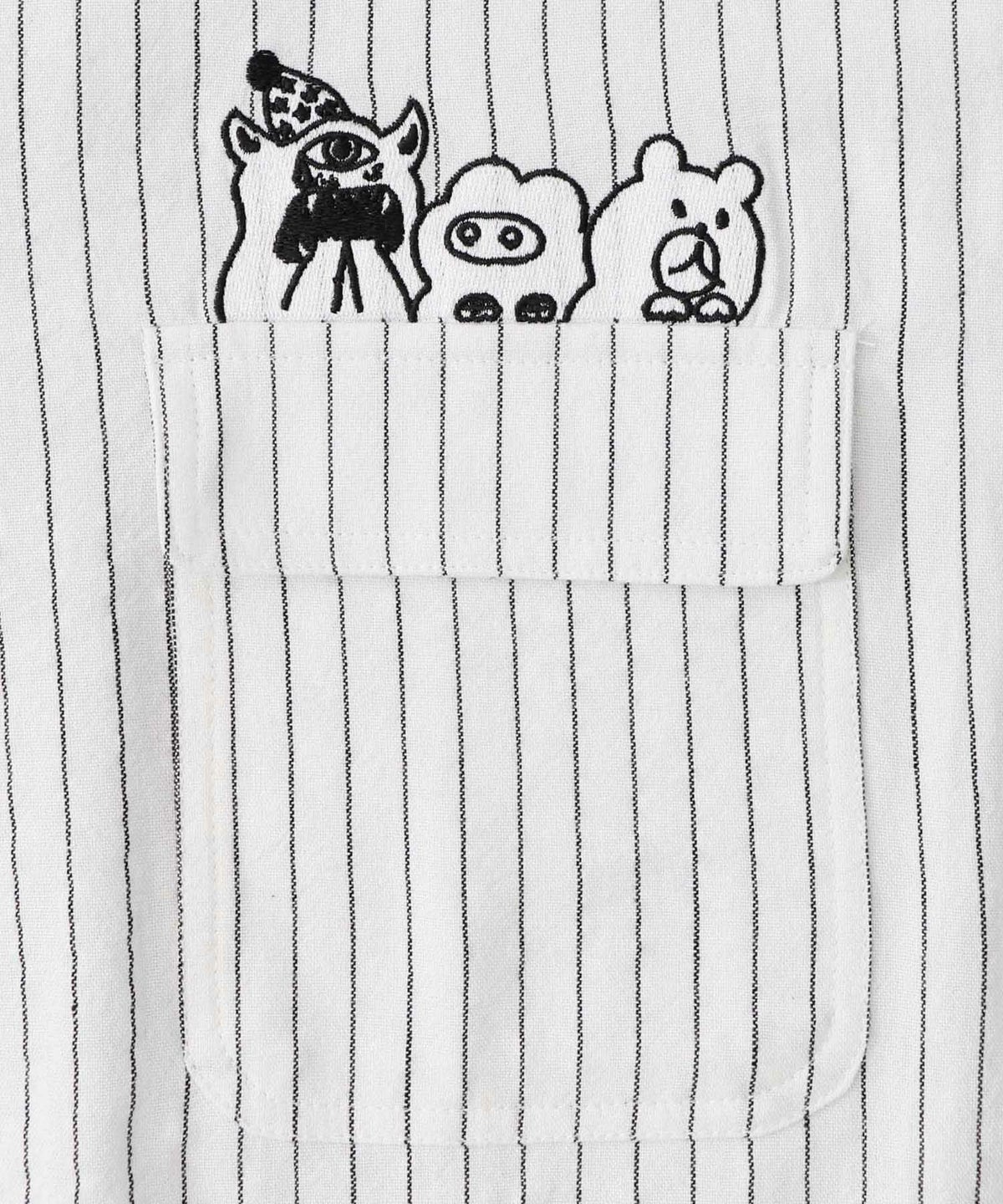 ひょっこりParity刺繍のストライプシャツ-23