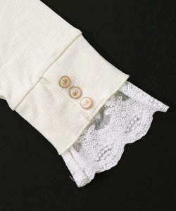 起毛テレコ×レース袖 ニットロンT-9