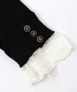 起毛テレコ×レース袖 ニットロンT-11