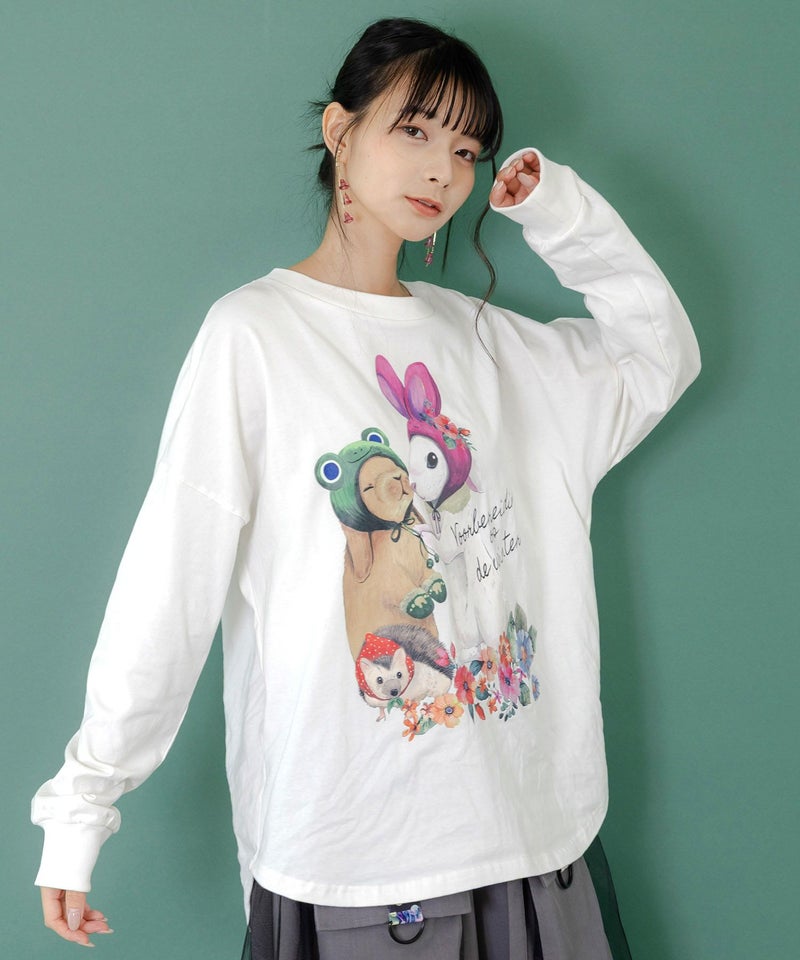 冬支度中アニマルプリントプルオーバー-1