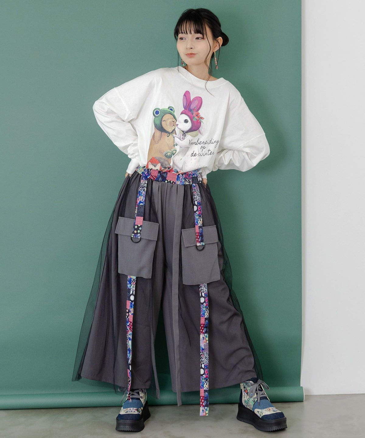 冬支度中アニマルプリントプルオーバー-2