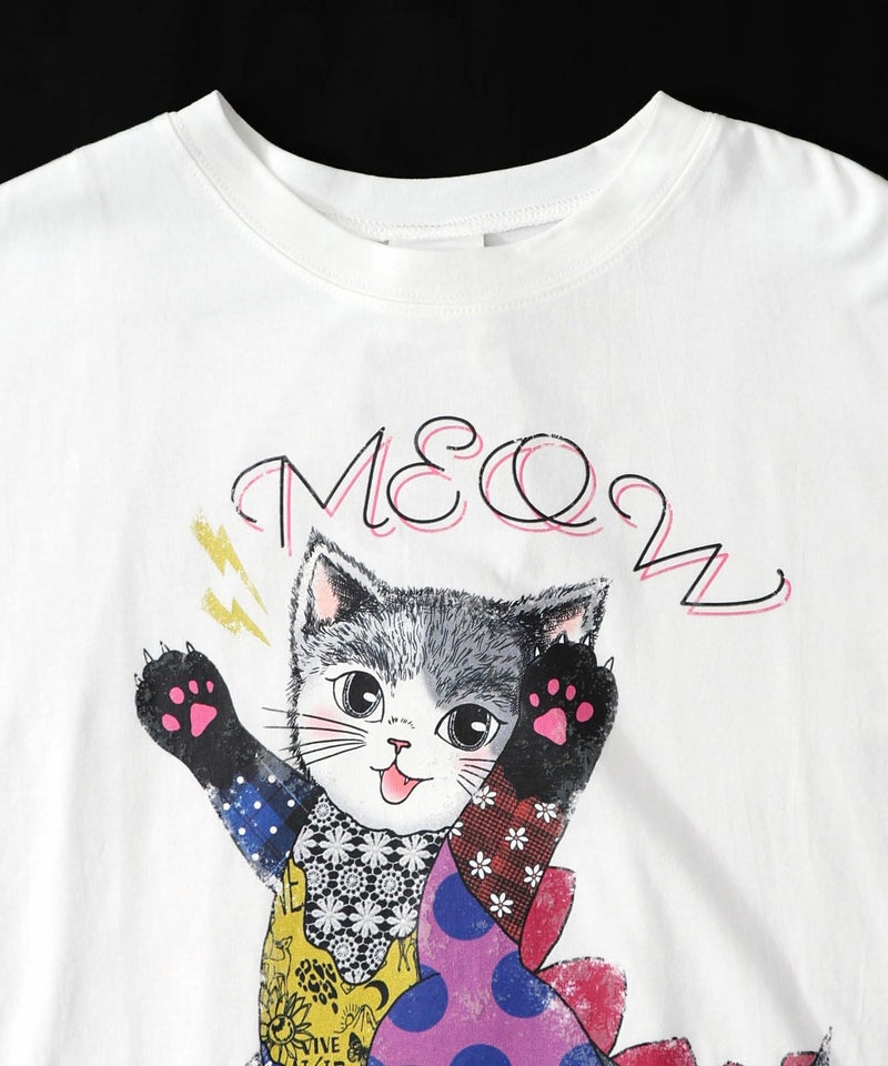 威嚇する人畜無害猫怪獣柄プルオーバー-14