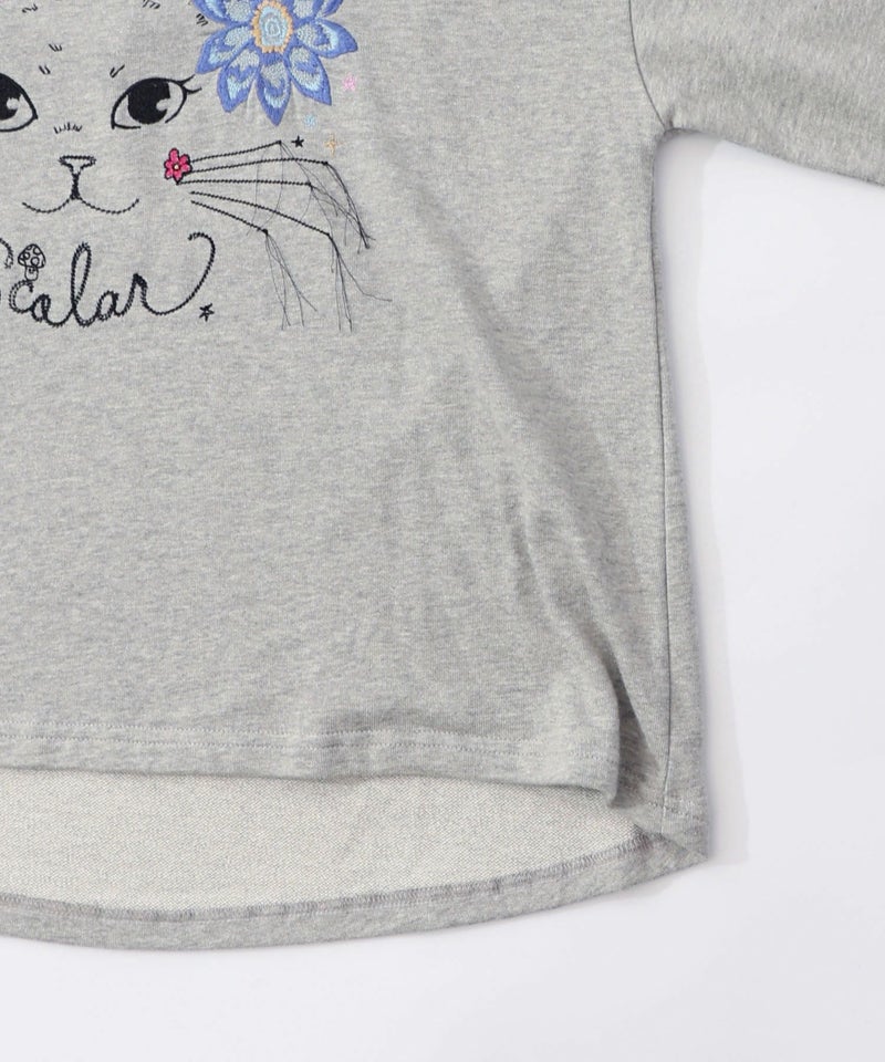 花猫刺繍のミニ裏毛プルオーバー-16