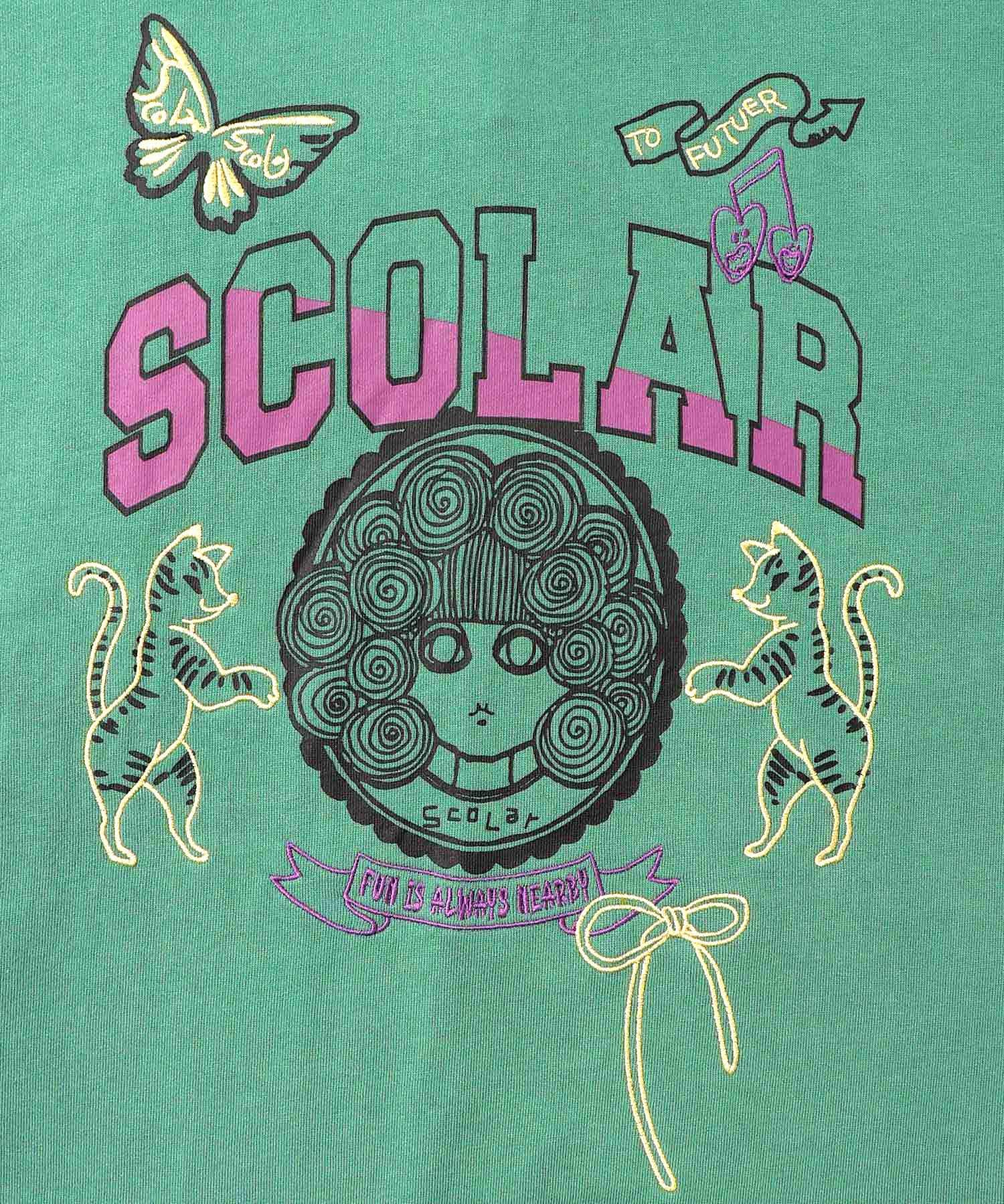 153698：スカラーちゃん×トラ×蝶刺繍 ミニ裏毛プルオーバーの通販-ScoLar