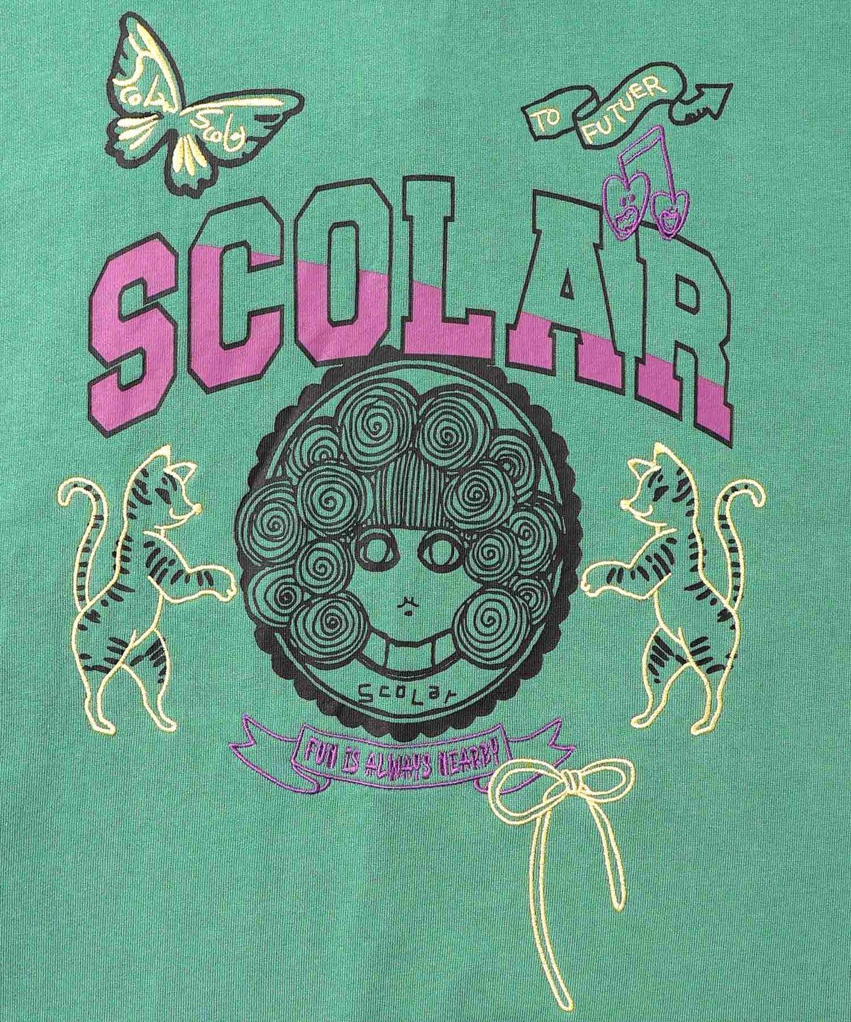 スカラーちゃん×トラ×蝶刺繍 ミニ裏毛プルオーバー-13