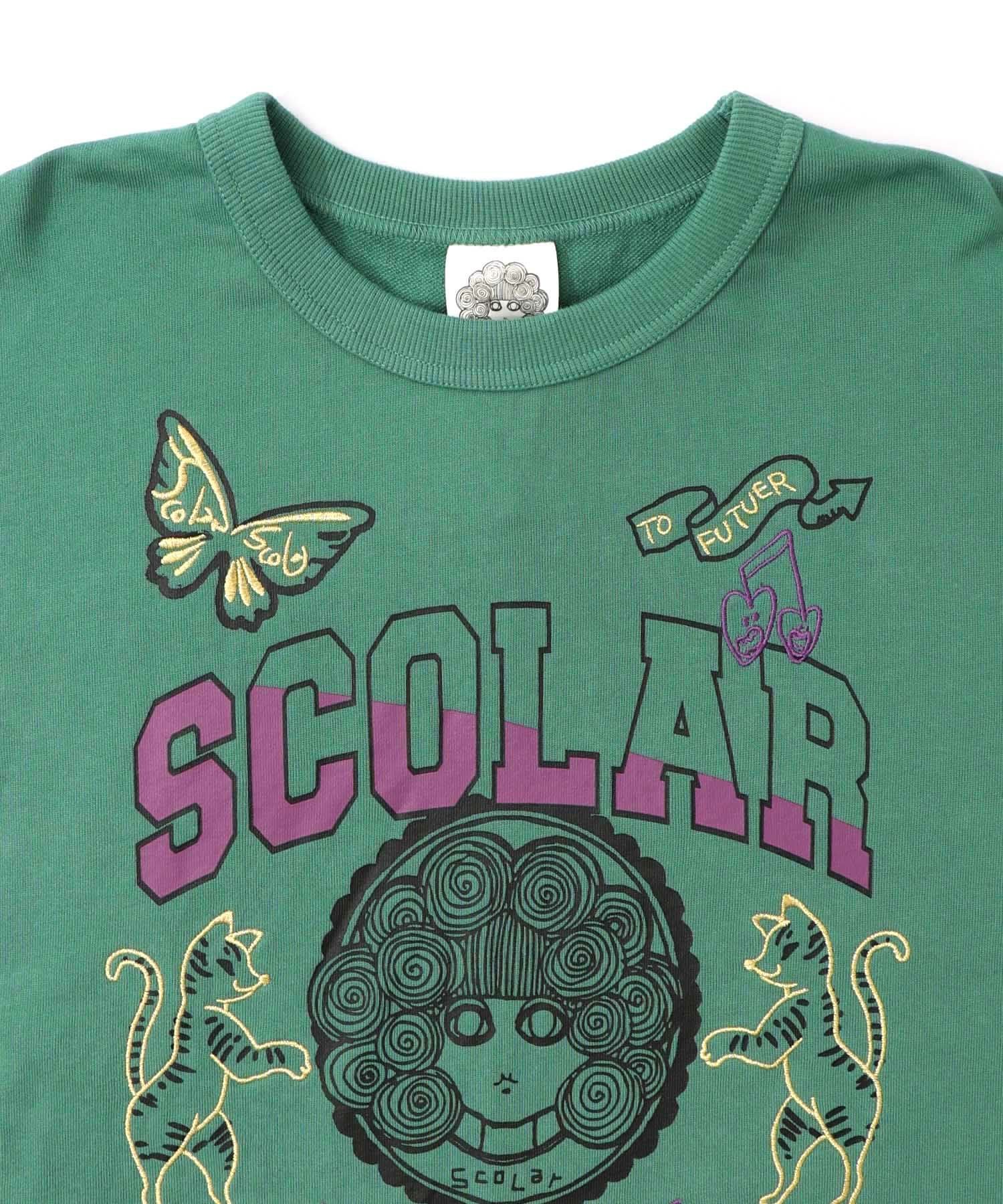 153698：スカラーちゃん×トラ×蝶刺繍 ミニ裏毛プルオーバーの通販-ScoLar