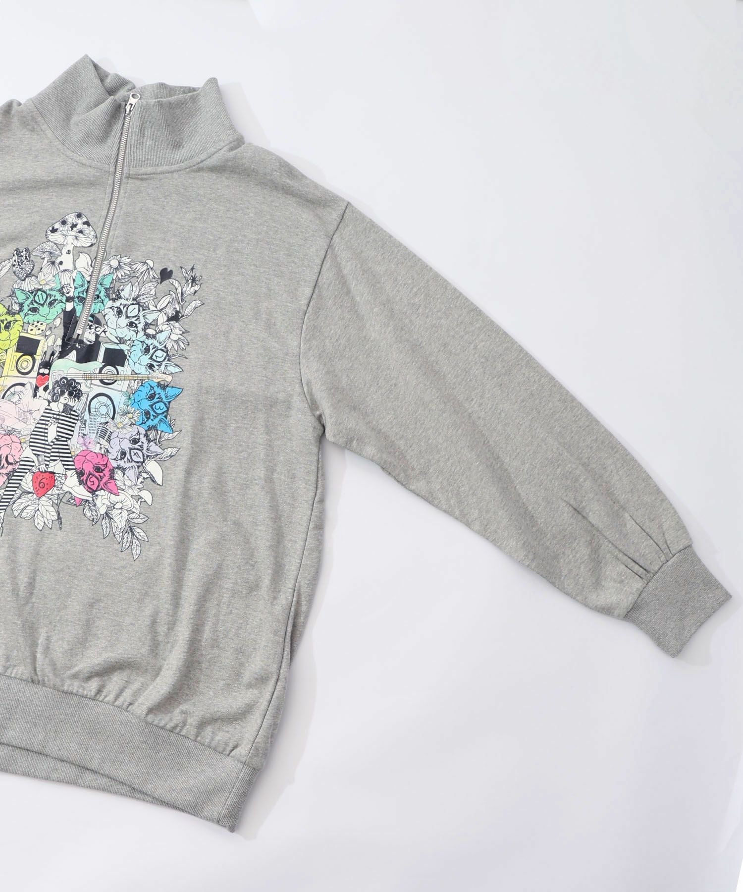 153697：スカラーちゃんと時計と音楽柄裏毛チュニックの通販-ScoLar