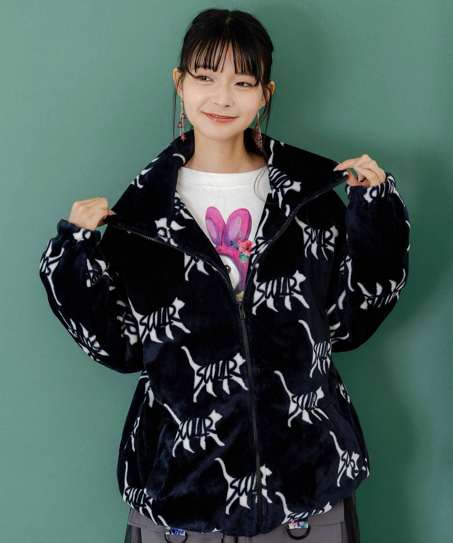 153695：スカラー柄展開フランネル×タフタブルゾンの通販-ScoLar