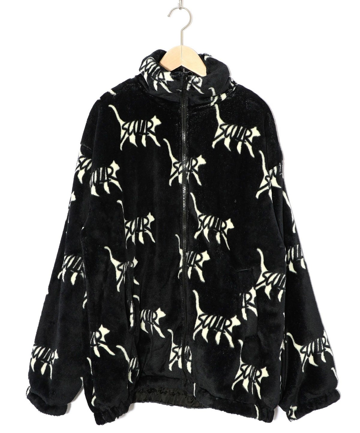 スカラー柄展開フランネル×タフタブルゾン-8