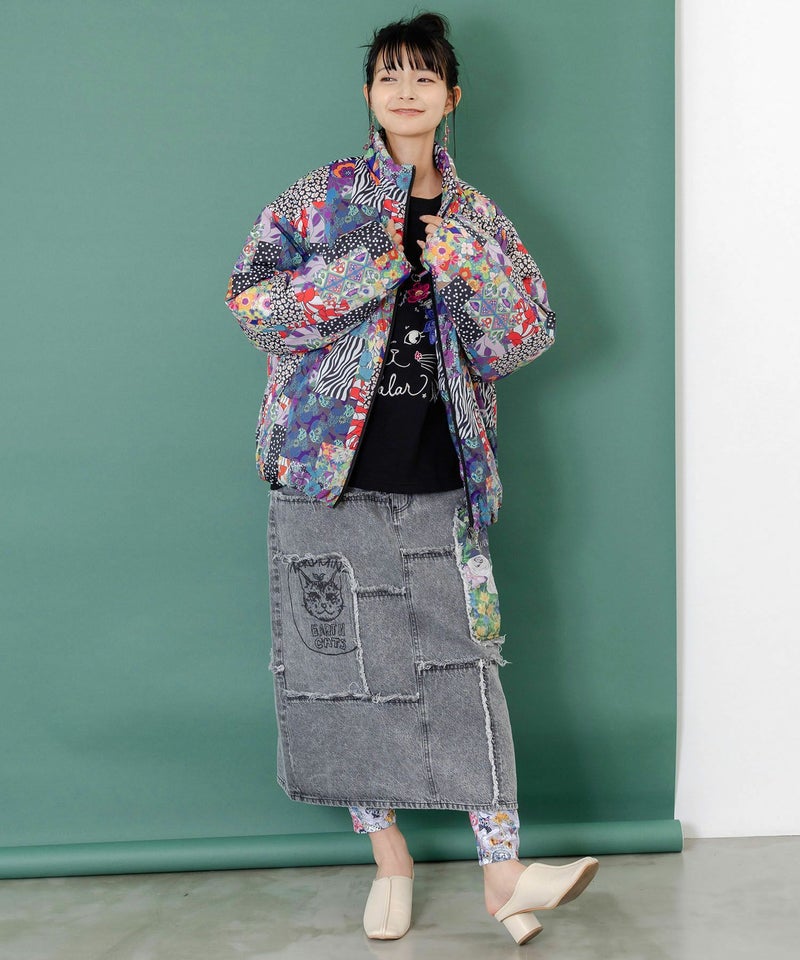 スカラー柄展開 中綿シンサレートブルゾン-10