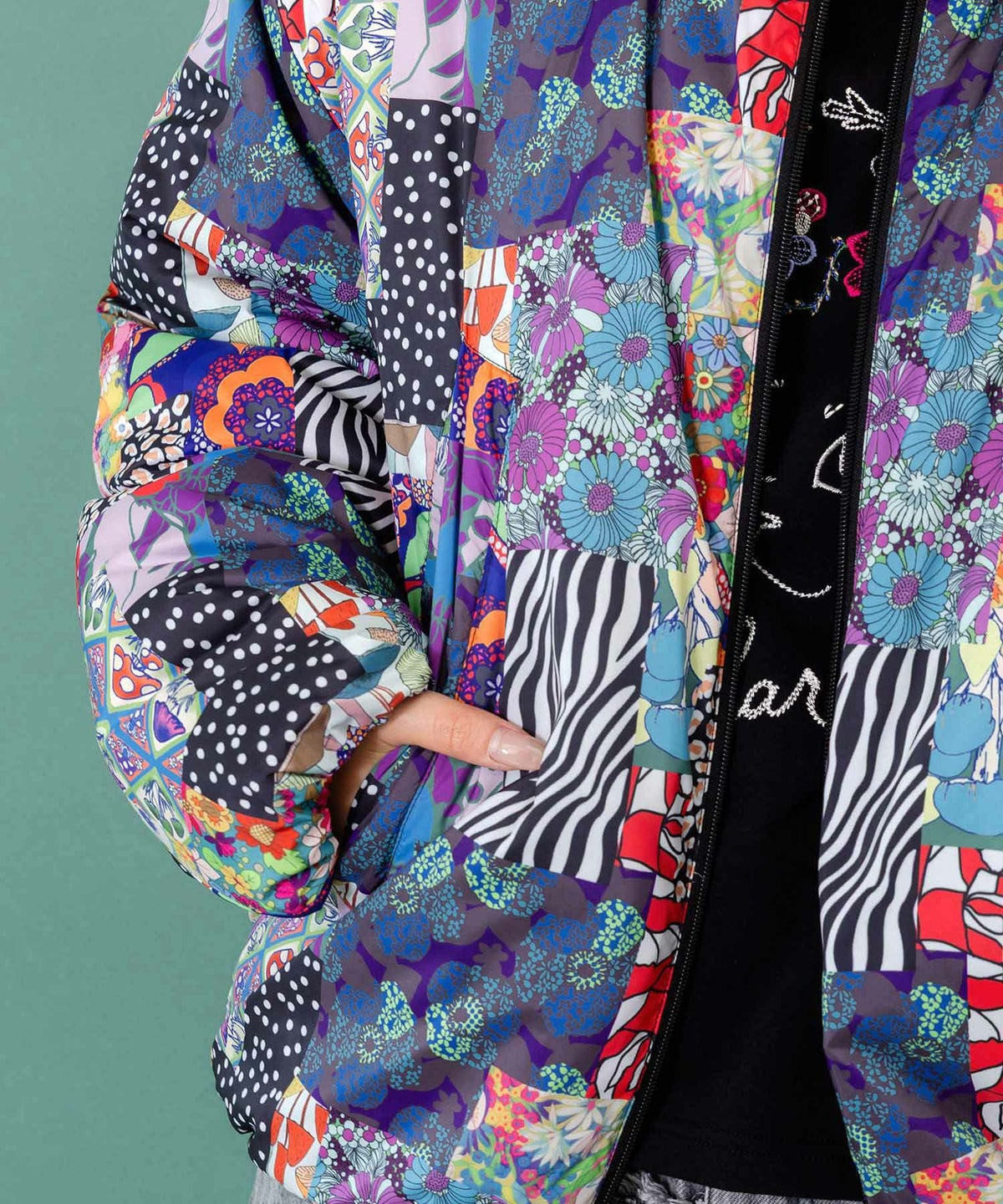 スカラー柄展開 中綿シンサレートブルゾン-14