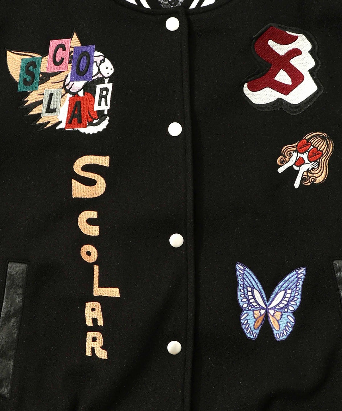 メルトン×合皮 異素材切替スタジャン-29