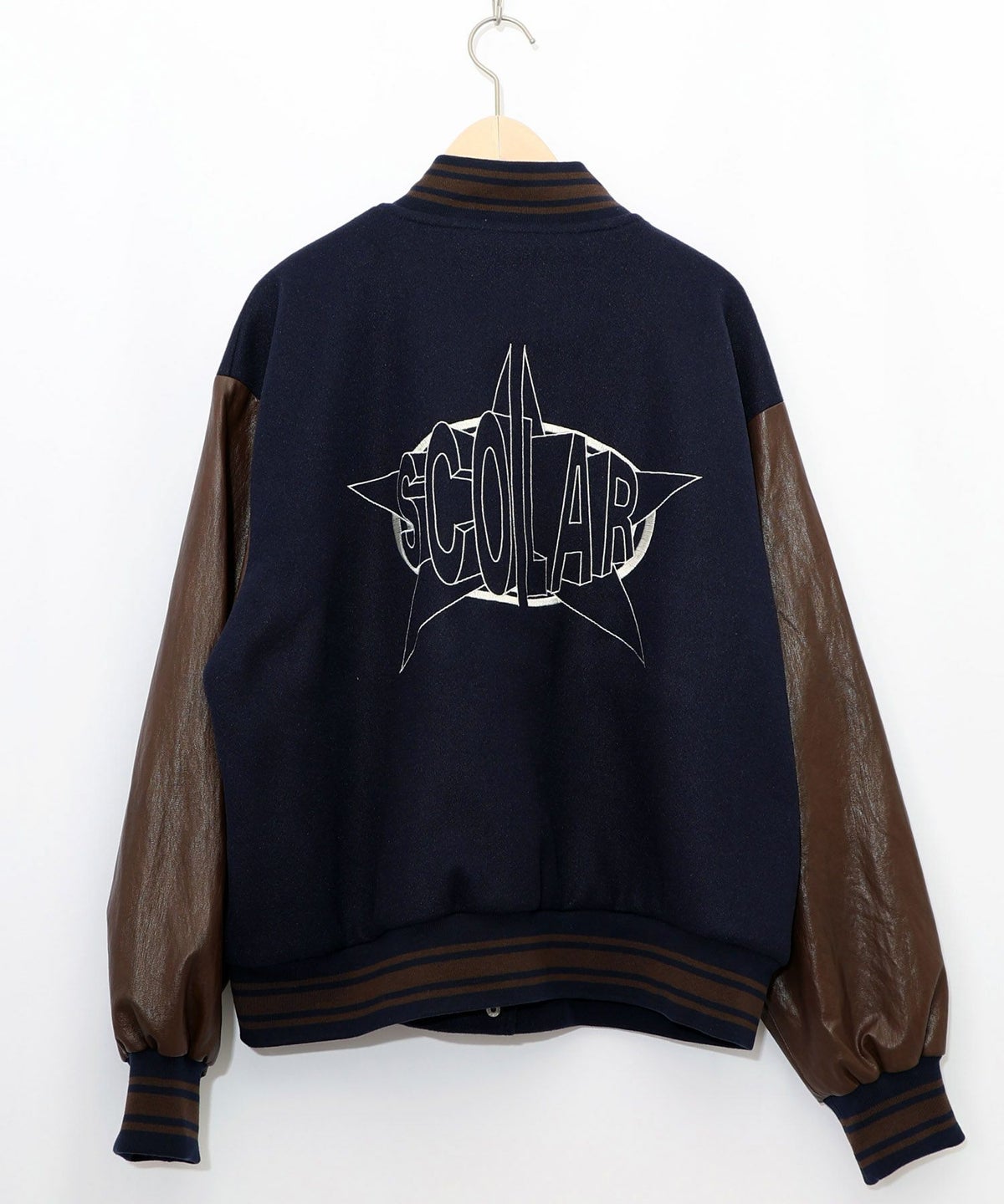 メルトン×合皮 異素材切替スタジャン-31