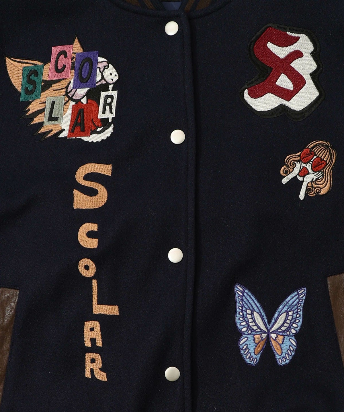 メルトン×合皮 異素材切替スタジャン-32