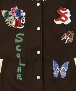 メルトン×合皮 異素材切替スタジャン-35