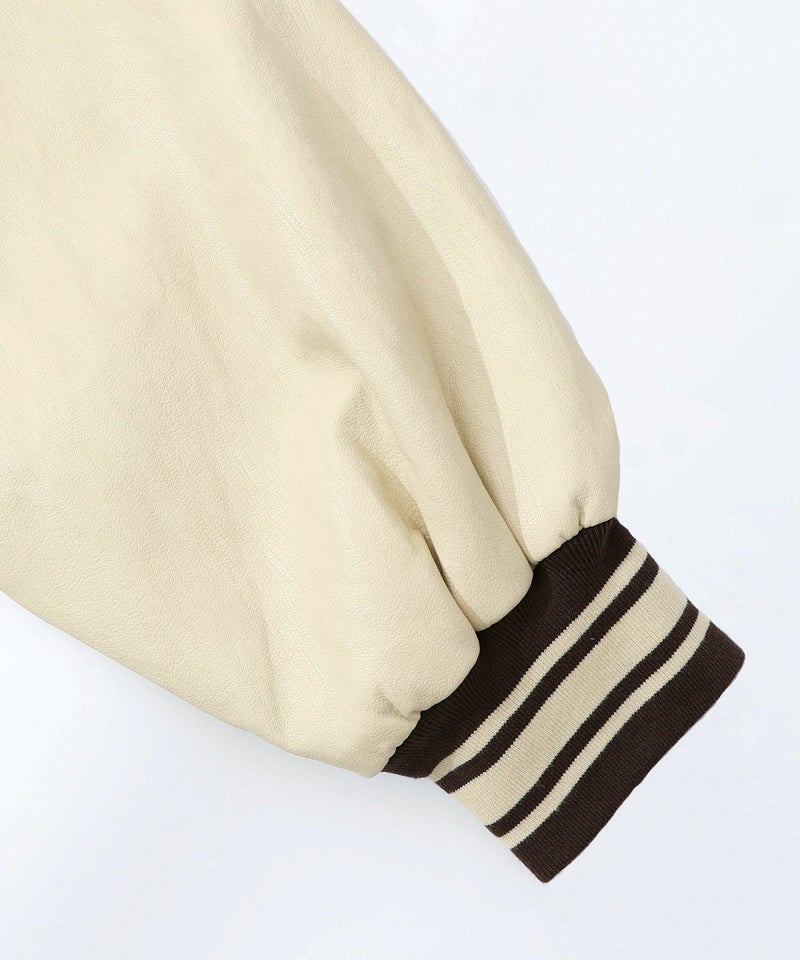 メルトン×合皮 異素材切替スタジャン-38