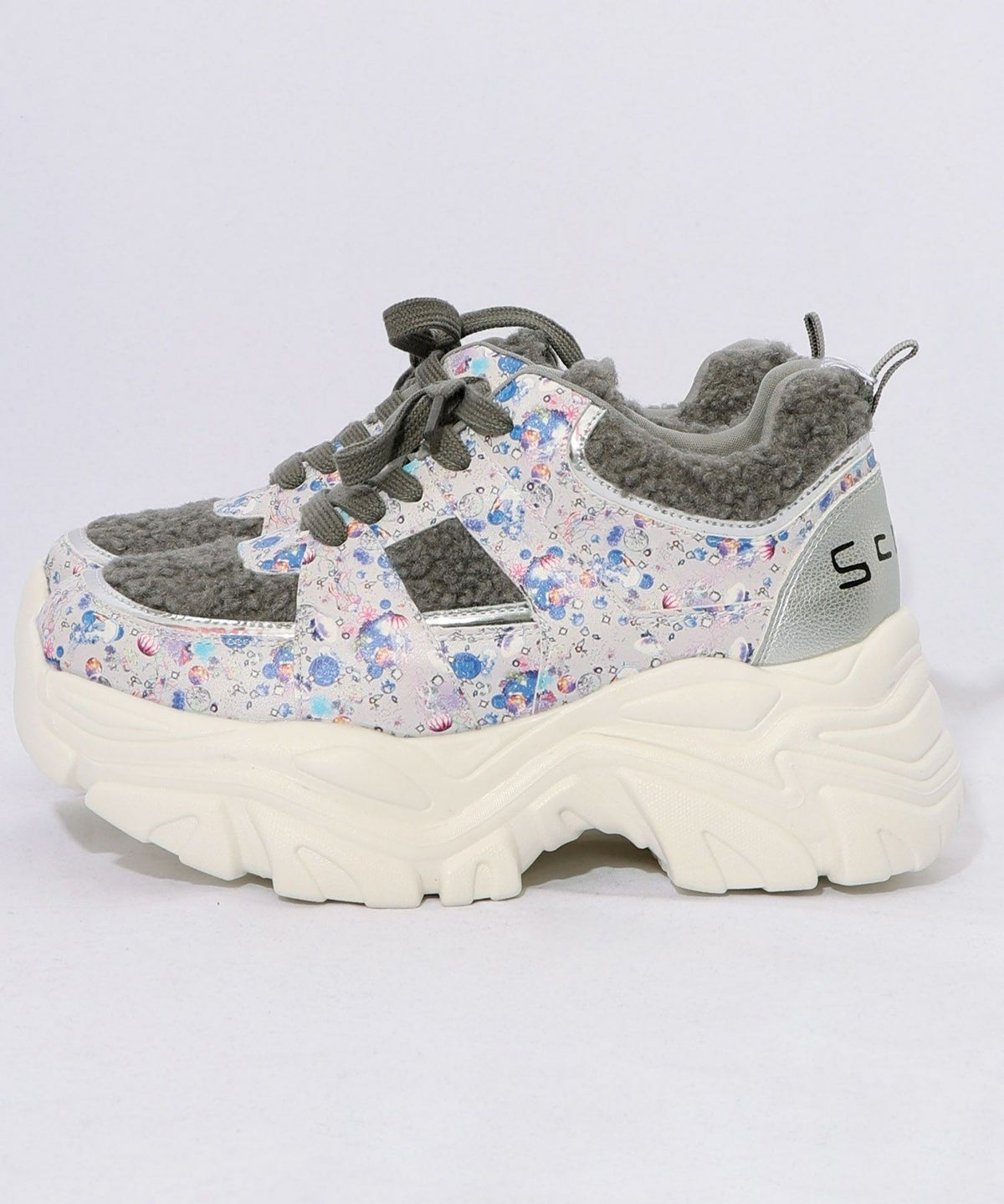 宇宙クラゲ柄もこもこ厚底スニーカー-11