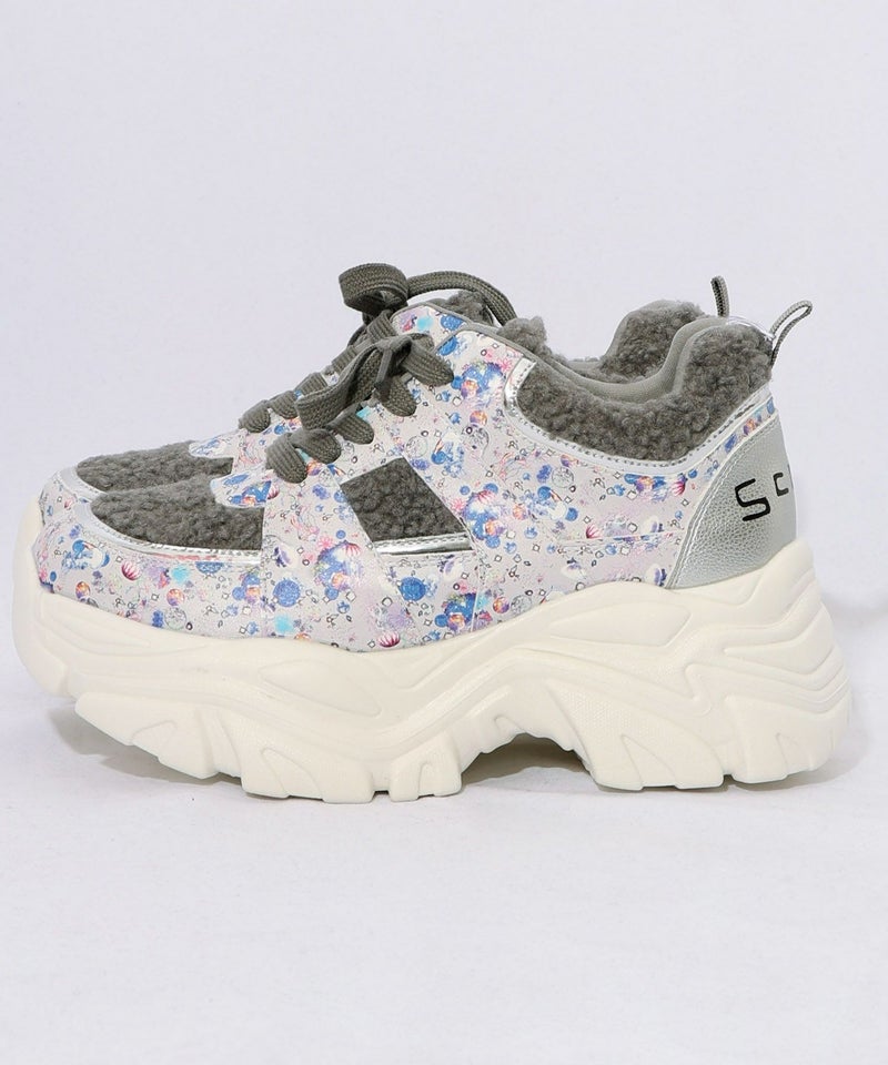 宇宙クラゲ柄もこもこ厚底スニーカー-11