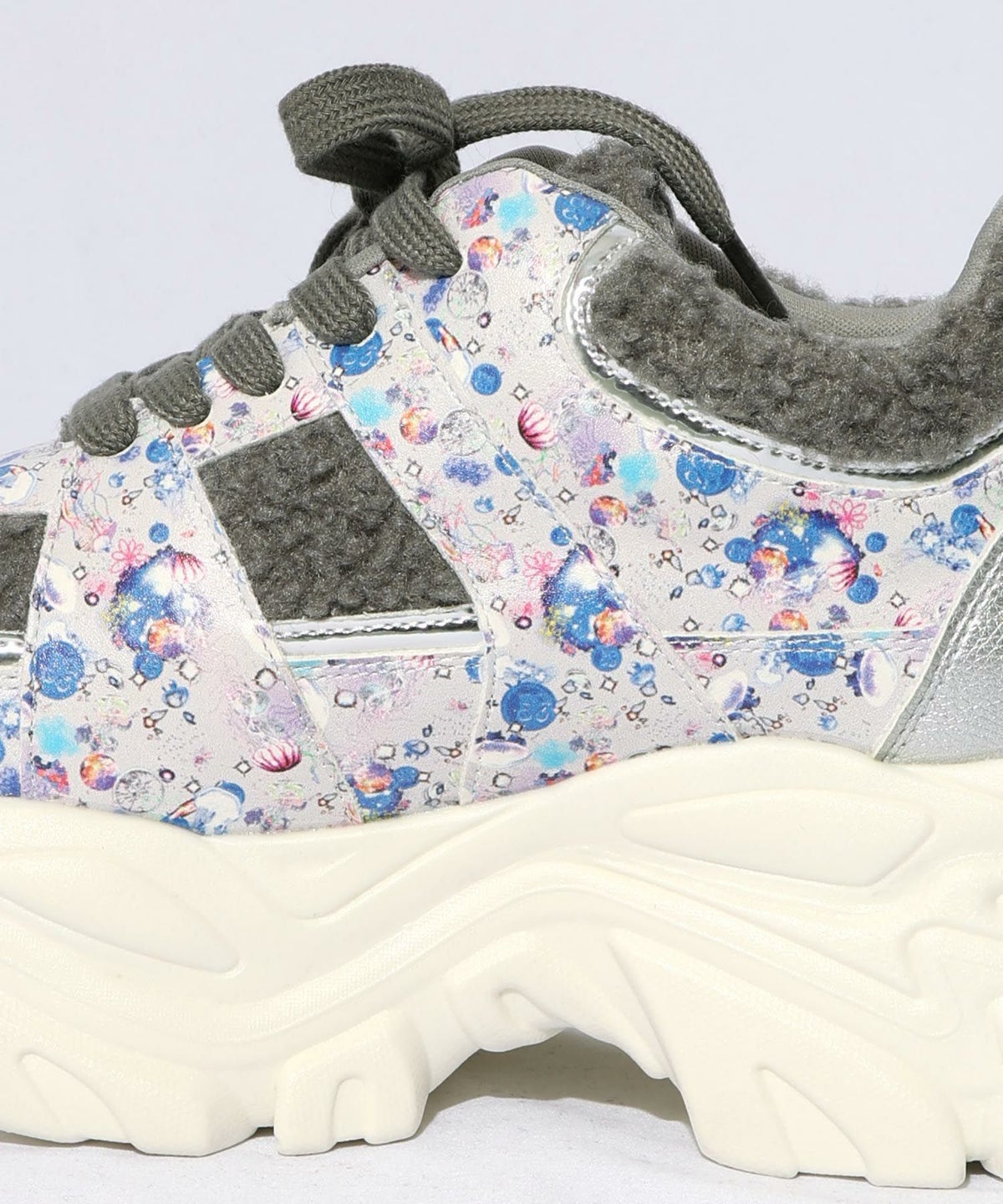 宇宙クラゲ柄もこもこ厚底スニーカー-13
