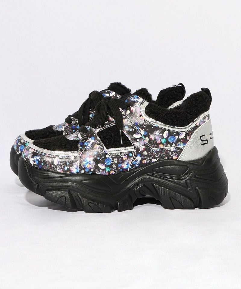 宇宙クラゲ柄もこもこ厚底スニーカー-14