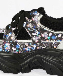 宇宙クラゲ柄もこもこ厚底スニーカー-16