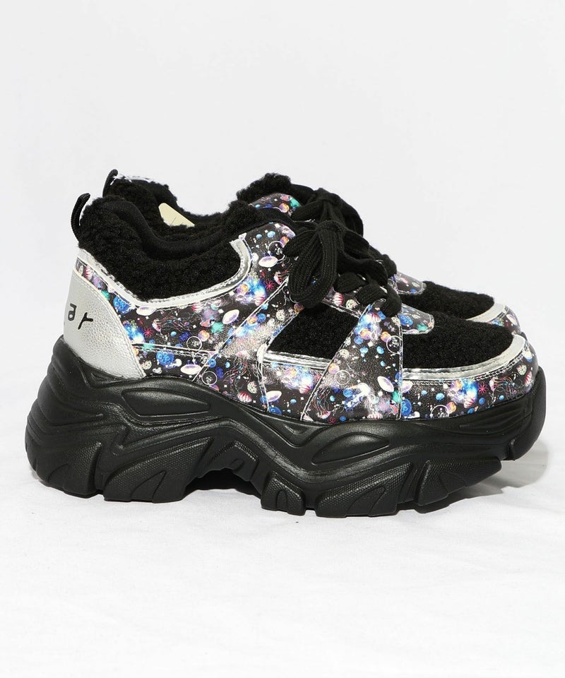 宇宙クラゲ柄もこもこ厚底スニーカー-18