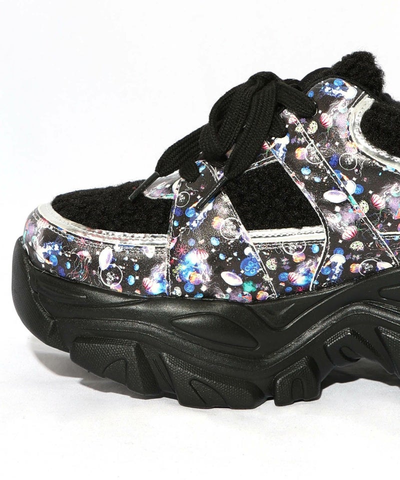 宇宙クラゲ柄もこもこ厚底スニーカー-21