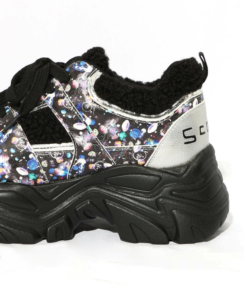 宇宙クラゲ柄もこもこ厚底スニーカー-22