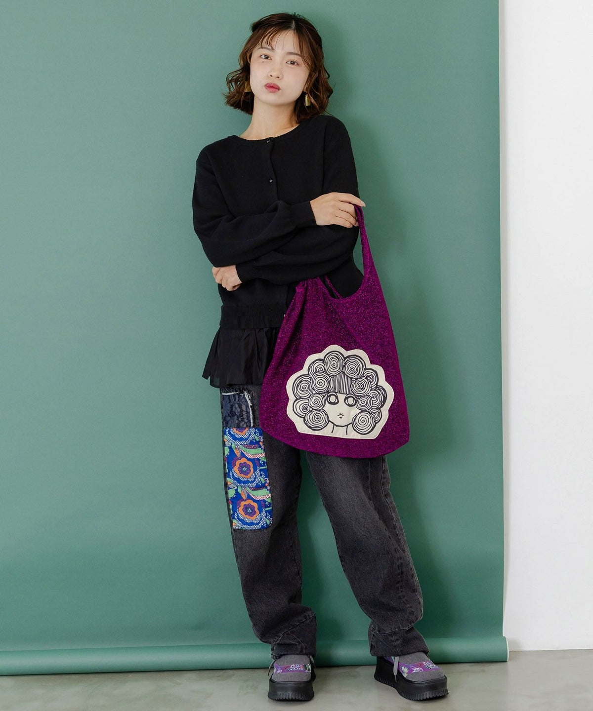 ラメ入りスカラーちゃんハンドバッグ-2