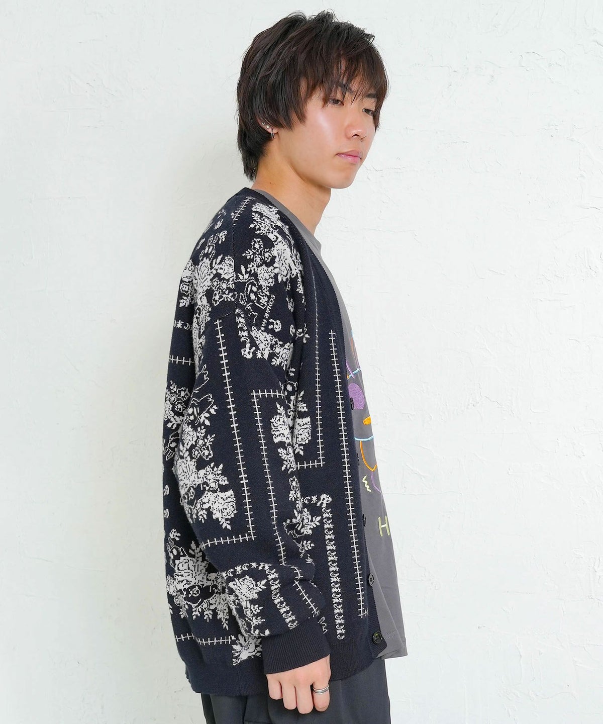 バンダナ柄ジャガードカーディガン-4