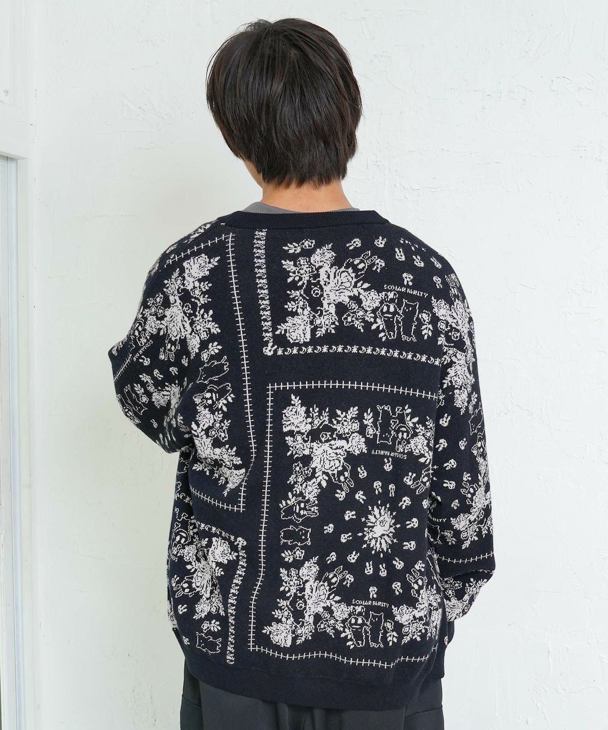 バンダナ柄ジャガードカーディガン-5
