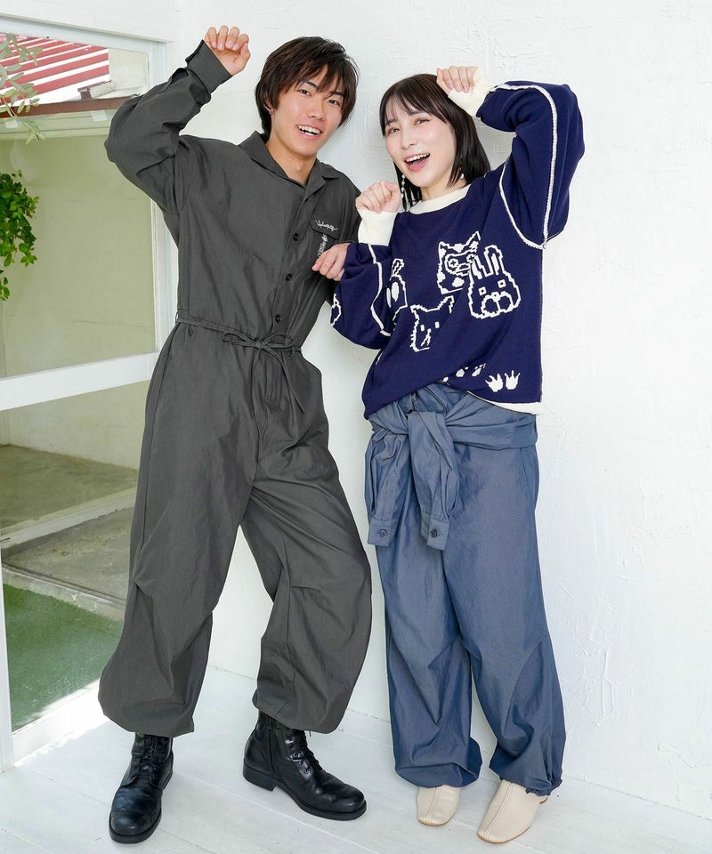 リバーシブルドット絵柄ニットプルオーバー-17