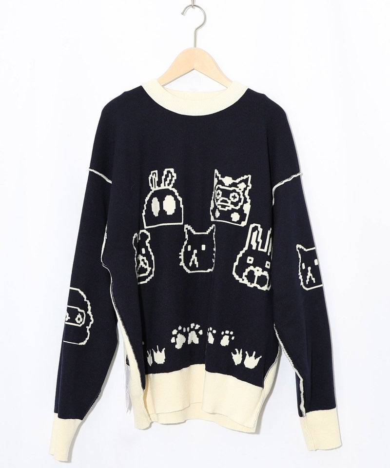 リバーシブルドット絵柄ニットプルオーバー-19