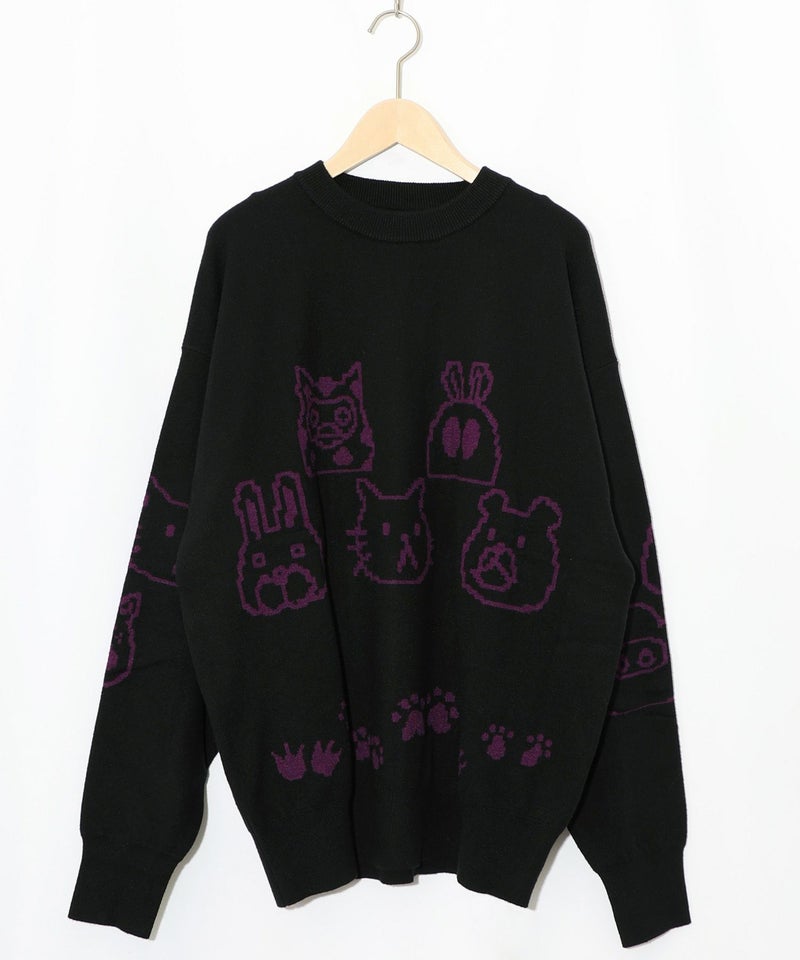 リバーシブルドット絵柄ニットプルオーバー-21