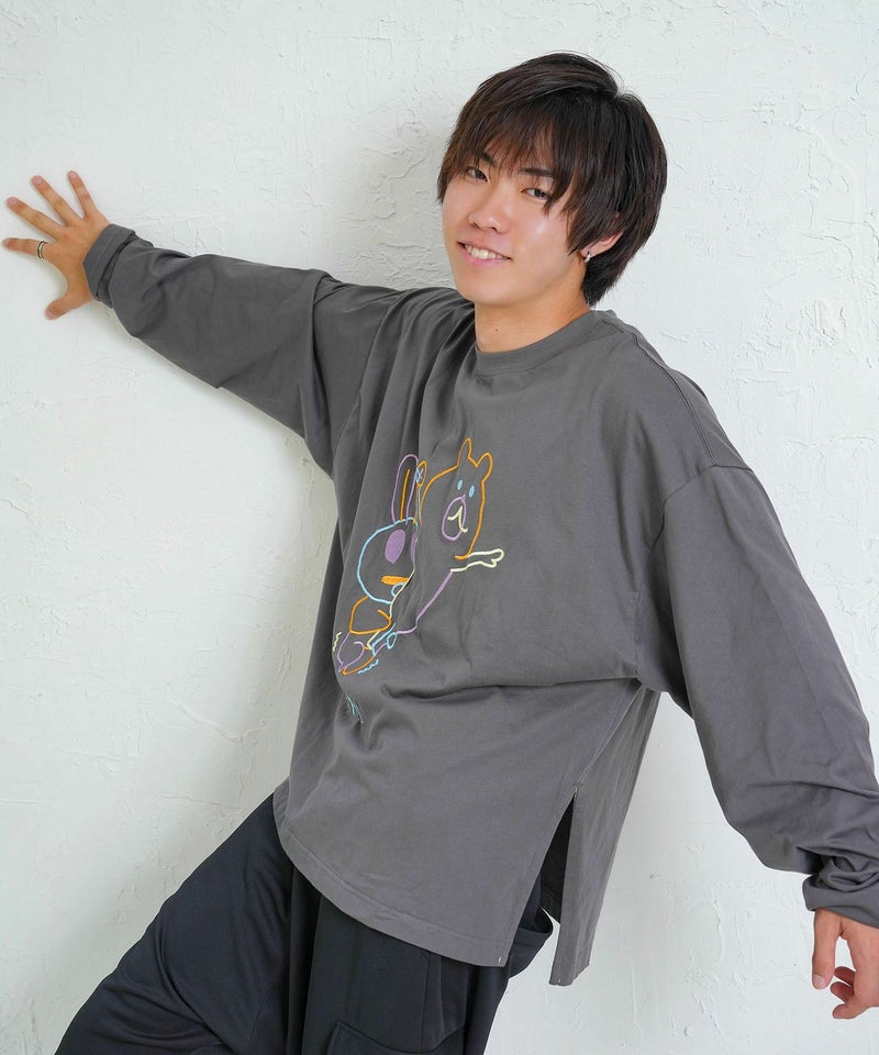 組体操クマうさぎ刺繍プルオーバー-4