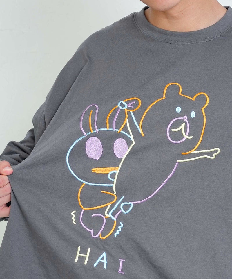 組体操クマうさぎ刺繍プルオーバー-6