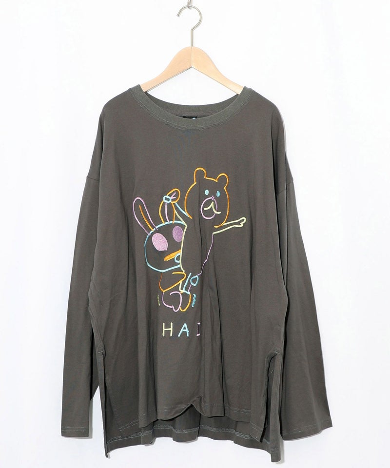 組体操クマうさぎ刺繍プルオーバー-10