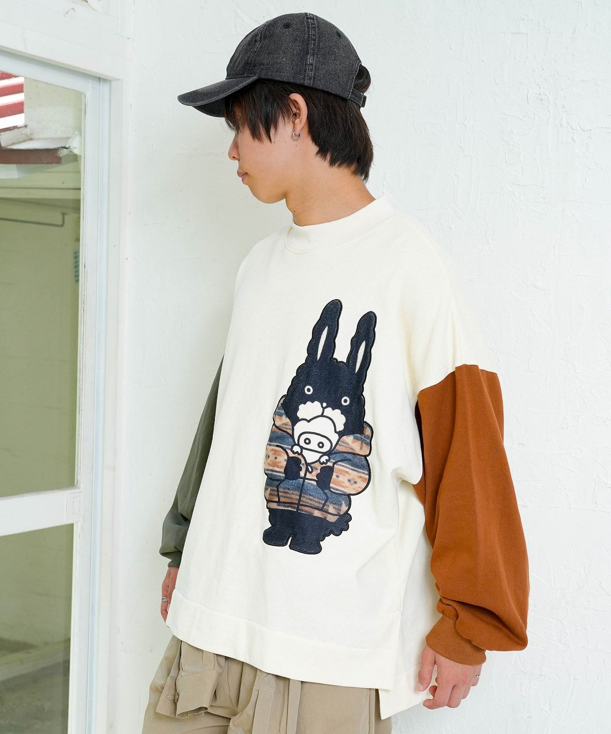 冬支度もけラビル配色プルオーバー-3